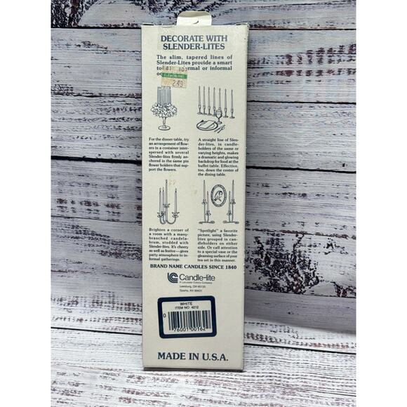 6 Vintage Candle-lites Slender Lite Taper Candles 10" Hand Dipped IVORY - Picture 2 of 2